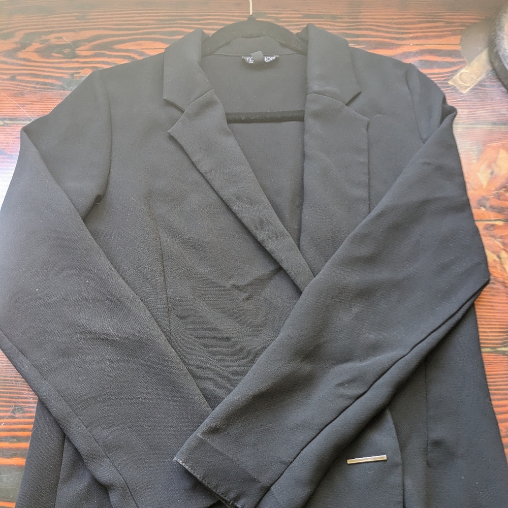 Topshop Black Longline Blazer – Size US 4 - Picture 3 of 5